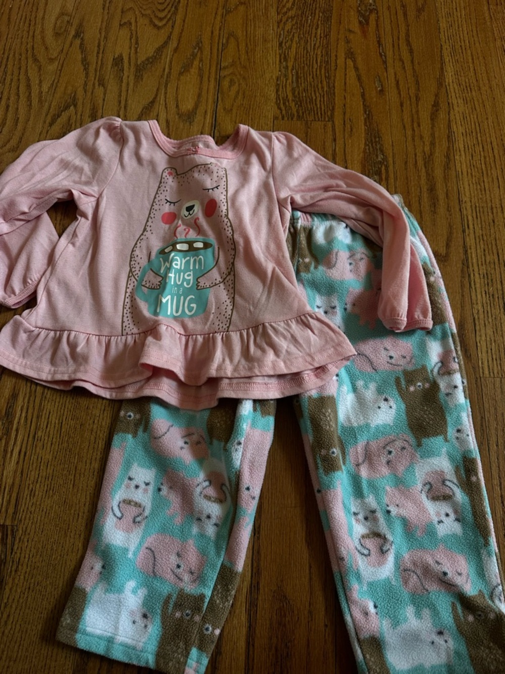 Carters Kids Pink Bear 'Warm Hug' Pajama Set